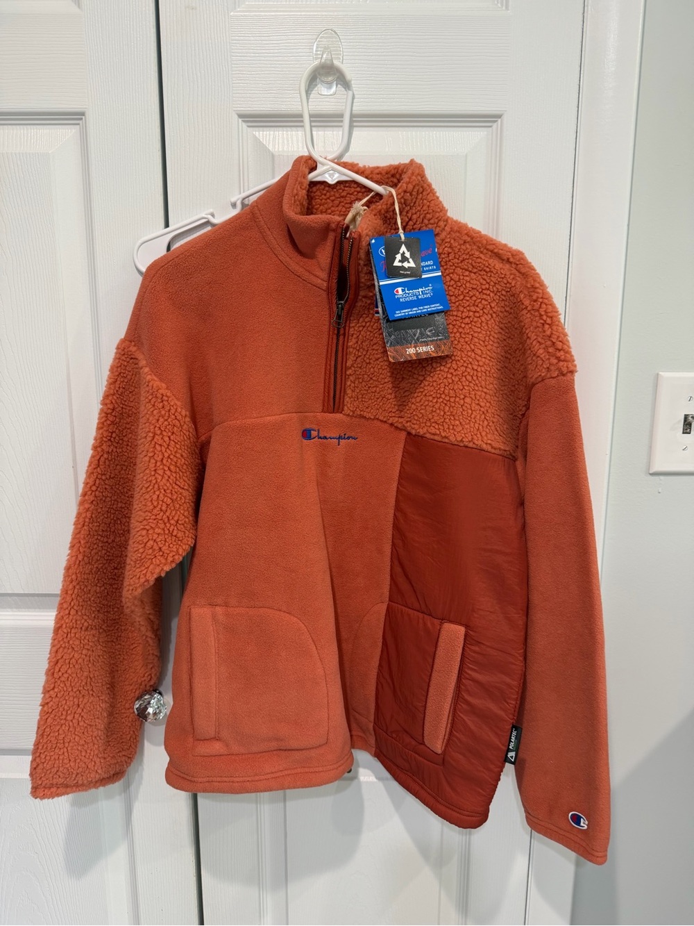 Champion Reverse Weave x Polartec 200 Series mixed-media quarter-zip fleece M